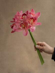 1束6头仿真蝴蝶兰花束，高端客厅装饰，仿真花艺，婚礼花束 - 彩色 - 查看 12