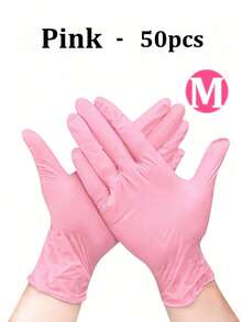 Pink Latex-Free Disposable Gloves, Suitable For Household Cleaning, Multi-Purpose Cleaning, Tattooing And Hair Dyeing, Available In Multiple Sizes - Pink - View 11