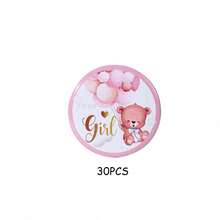 Conjunto de 10/20/30/60/100 broches de urso para revelação de gênero, emblemas para times de meninos ou meninas, ideais para jogos de festa, decoração, lembrancinhas de chá de bebê, broches para revelação de gênero, emblemas para times de meninos e emblemas para times de meninas. - Multicolorido - Ver 19