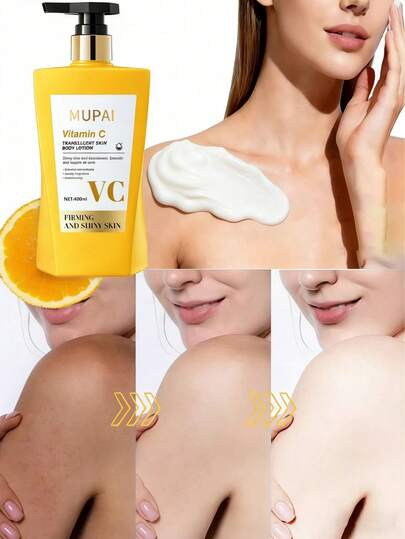 1 lọ sữa dưỡng thể làm trắng da, tinh chất dưỡng ẩm giàu vitamin C, giúp cải thiện làn da xỉn màu, nuôi dưỡng và làm sáng da, không gây bết dính, làm dịu da khô ráp, axit salicylic làm mịn da, loại bỏ tế bào chết oxy hóa, giảm tình trạng da sần sùi và bong tróc, không gây mụn, dưỡng ẩm lâu dài. Phù hợp với mọi loại da, có thể dùng làm quà tặng Ngày Valentine, Ngày của Mẹ, Giáng sinh, ngày lễ, quà cưới.