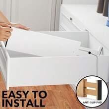 SpaceAid - Paquete de 4 divisores de cajones de bambú 4.6 pulgadas de alto ajustable de 17 a 22 pulgadas organización expandible para ropa ropa aparadores color blanco - blanco - Ver 6