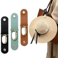 1/3pcs Travel Bag/Suitcase Hat Clip, PU Leather Multipurpose Duck Mouth Clip, Outdoor Hat Companion - Multicolor - View 10