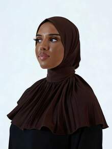 1 chiếc mũ trùm đầu Hijab thời trang, thanh lịch, kiểu dáng cổ điển tối giản, chất liệu vải jersey mềm mại, thoáng khí, thân thiện với da, vành rộng, đa năng, phù hợp cho sinh hoạt hàng ngày, lễ hội, tụ họp, thờ cúng, đi biển, kỳ nghỉ, phụ kiện, đồ dùng cần thiết khi đi du lịch. - Cà phê nâu - Xem 3