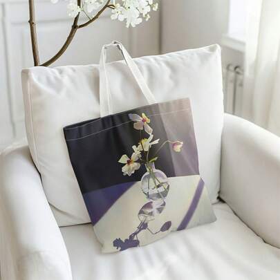 1 Túi Tote - Thiết kế trừu tượng sống động, quai đeo vai cố định, túi mua sắm rộng rãi, phù hợp sử dụng hàng ngày, thiết kế túi tote sáng tạo | Túi xách tiện dụng