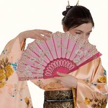 1把 Forever & Moment 花卉摺疊手扇，女性婚禮摺疊扇，茶會與新娘活動裝飾摺疊扇 - 彩色 - 查看 3