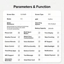 1.83 Inch HD Smart Watch, Unisex, Full Touch Screen, Fitness Tracker Compatible With IOS And Android, Bluetooth Sync, Call & Message Reminder, Social Notifications, Pedometer, Music Control, Alarm, Weather, Calculator, Perfect Daily Wear Gift - View 7