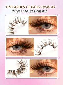 Rikuaild 6 Pairs Brown Color Lashes, Transparent Stem Natural Fluffy Criss-Cross Brown False Eyelashes, Long & Thin, Soft & Natural Looking Fake Lashes, Create Cat Eye Makeup Effect,Faux Mink Lashes, Reusable, Comfortable Wear, Suitable For Daily Makeup, Create Natural Beautiful Lash Extension Makeup - 棕色 - 查看 5