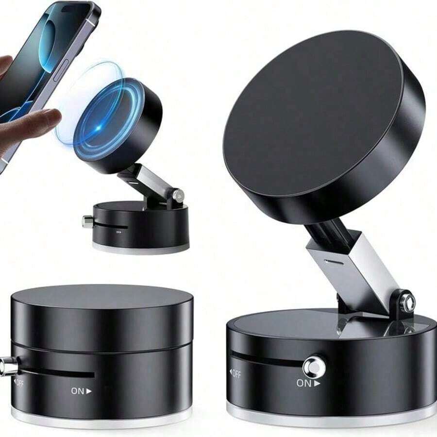 360 °   Rotatable Foldable Magnetic Phone Holder – Super Strong Adsorption Car Mount ﻿ - Black - View 1