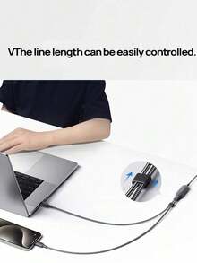 anker A8895 Dual Type-C 2-In-1 Fast Charging Cable, PD3.1 Charging Compatible With MacBook, Smart Current Distribution, Braided Tangle-Resistant, Fast Charging Compatible With MacBook & Smartphones, - Black - View 6