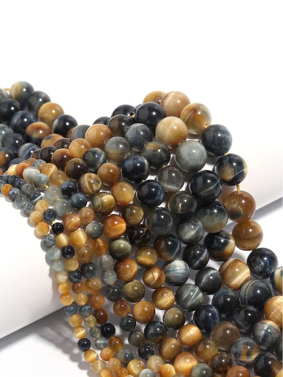 1串天然红虎眼石珠,4/6/8/10mm圆形宝石珠,用于珠宝制作DIY手链项链配件。 - 紅虎眼 - 查看 1