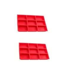 Bộ 2 khuôn silicon 9 ngăn hình chữ nhật màu đỏ, có thể tái sử dụng, dùng để làm bánh, sôcôla, đồ dùng nhà bếp. - Nhiều màu - Xem 9