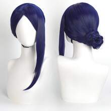 Tóc giả cosplay màu xanh đậm Yewell, phụ kiện đội đầu nhập vai, dòng sản phẩm hàng ngày, phụ kiện cosplay Nhật Bản đa năng, phù hợp cho các buổi tiệc riêng, nhập vai hàng ngày và Halloween. - Màu xanh hải quân - Xem 1