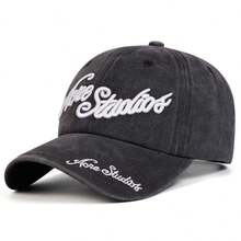 Mũ lưỡi trai denim bạc màu thêu chữ hiệu Acre Studios dành cho nam, kiểu dáng đường phố, thích hợp cho mùa xuân, mùa thu, du lịch, nghỉ mát biển. - Nhiều màu - Xem 8