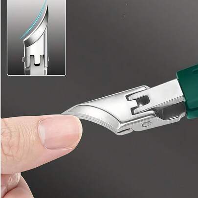 这款高精度指甲钳适用于修剪厚指甲和嵌甲，采用优质不锈钢制成，配有安全柔软的手柄和25度角超锋利刀片。这款专为老年人设计的厚指甲钳具有防溅功能。