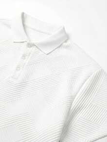 Áo polo nam dệt jacquard kiểu dáng thường ngày, đa năng cho việc đi lại hàng ngày, mùa xuân/hè. - trắng - Xem 4