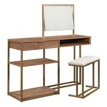 Vanity With Chic Storage Brown Finish - màu nâu - Xem 1
