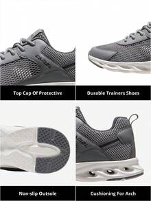 CAMEL CROWN 男士休闲运动鞋，弹簧缓震，轻便舒适，适合旅行和休闲穿着 - 雨霧灰 - 查看 5