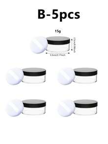 1pc/5pcs Reusable Empty Plastic Loose Powder Jar Cosmetic Powder Puff Case Sifter Cosmetic Containers Portable Loose Powder Case Cheap, Cheapgifts,Gifts, Women's Gifts - Multicolor - View 7