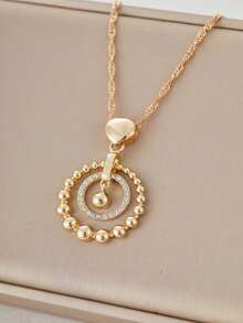 1 pièce Collier pendentif chaîne clavicule de luxe mode zircone pour femmes couleur or fin cadeau de bijoux pour mariage, fête, anniversaire - collier - Voir 2