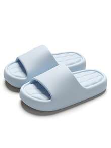 MAOLI Solid Color Couples Thick Sole Soft EVA Non-Slip Soft Comfortable Beach Holiday Quick-Dry Sports Style Sandals, Multiple Colors Available, Soft Sofa Cushion-Like Insole, Fashionable Unisex Slippers, Women's Summer Plastic Slippers, Women's House Slippers, Women's Sandals, Men's Summer Flip Flops - Baby Blue - View 10