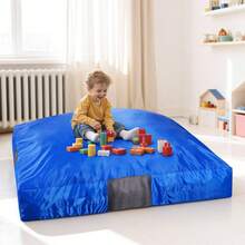 Crash Pad, 5 X 5 Ft Crash Pad For Kids Sensory With Foam Blocks And Washable Cover, Large Soft Foam Landing Zone Giant Pillow Mat, Sensory Room Equipment For Children Jumping, Relaxing & Play - Blue 5*5ft Oxford Cloth - View 1