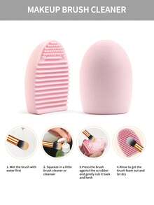 MAANGE 51 Piece Makeup Tool Set, Including 32 Professional Makeup Brush Sets+1 Velvet Bag+1 Washing Bag+1 Brush Cleaning Egg+1 Brush Washing Bowl+15 Makeup Powder Puff Accessories. Complete Makeup Set. Gifts For Ladies And Girls - Pink - View 8
