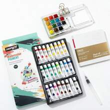 24 Colors Watercolor Paint Set, Detail Paint Brush Included, Watercolor Paints, Painting Sets, Art Supplies For Painting, Travel Watercolor Set, Amateur Hobbyists(Sets) - Sets - View 12