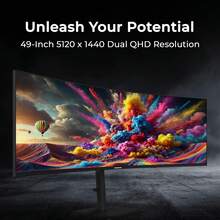 DECO 49 Curved Ultrawide Monitor DQHD 5120x1440, 120Hz, 65W USB-C, KVM, HDR - 查看 2