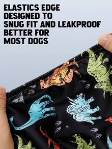 3pcs Washable Male Dog Belly Band (Dinosaur Pattern) - Washable Male Dog Diaper - Multicolor - View 6