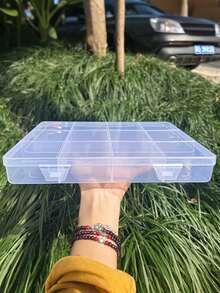 Hộp đựng đồ bằng nhựa trong suốt 12 ngăn có khe cắm thẻ và nắp đậy, hộp đựng phụ kiện tóc, trang sức và đồ trang trí nhỏ dành cho nữ, dung tích lớn. - Nhiều màu - Xem 5