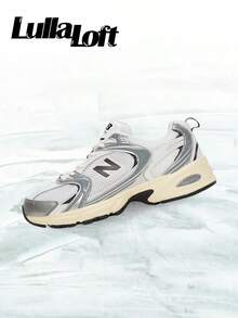 New Balance NB 530 Silver Metallic Black Cement– Men's Lifestyle Sneakers – Shoes For Unisex -Vintage-Autumn & Winter & Spring & Summer-Inspired Running Shoes, Shock-Absorbing Comfort, Gym To Streetwear Casual Wear -Back To School- Mother's Day Gifts-Father's Day Gift –U530ESA - Màu bạc ánh kim/màu xi măng đen - Xem 1