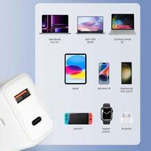 45W GaN 快充墙充，双端口，USB-C 接口，兼容 Galaxy S25/S24 Ultra/S24+/S24/S23 Ultra/S23/S22/S21/S20、A55/A54/A25/A15、Z Fold 6、17/16/15 Pro/Air 等设备，春季礼物 - 查看 5
