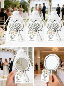 30/18/9件組新娘婚前派對禮品鏡子套組，適用於婚禮派對禮物、伴娘禮物、賓客禮品、新娘派對用品、生日、畢業典禮、生日裝飾、派對裝飾、單身派對 - 均碼 - 查看 3