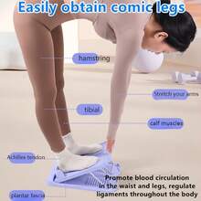 Foldable Multi-Function Stretching Board, Suitable For Home Use, Equipped With Inclined Standing Platform, Foot Rollers And Fitness Equipment. This 3-In-1 Inclined Standing Board Can Be Used As A Leg Ligament Stretching Device, And Also As A Massage And Fitness Tool - Multicolor - View 2