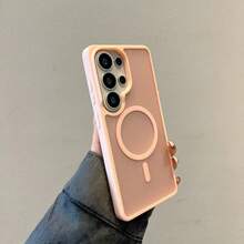 Magsafe 磁吸无线充电保护壳，适用于 Galaxy A07、A17、S25 FE、S24、S23、S22、S21 Ultra Plus、A16、A56、A36、A55、A35，磨砂防摔透明硬质后盖 - 粉色 - 查看 5