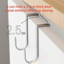 5 móc treo hình chữ S bằng thép không gỉ, không cần khoan, chịu lực cao, đa năng dùng để treo đồ trong tủ/cửa. - treo lên - Xem 6