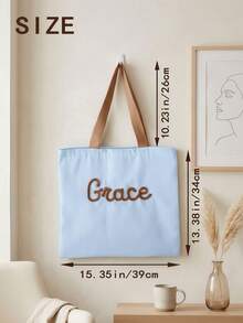 Bolsa de playa personalizada, bolso de viaje personalizado para mujer, regalo perfecto para vacaciones de verano, bolsa de lona ligera con letra bordada para la piscina, bolso personalizado - Multicolor - Ver 8