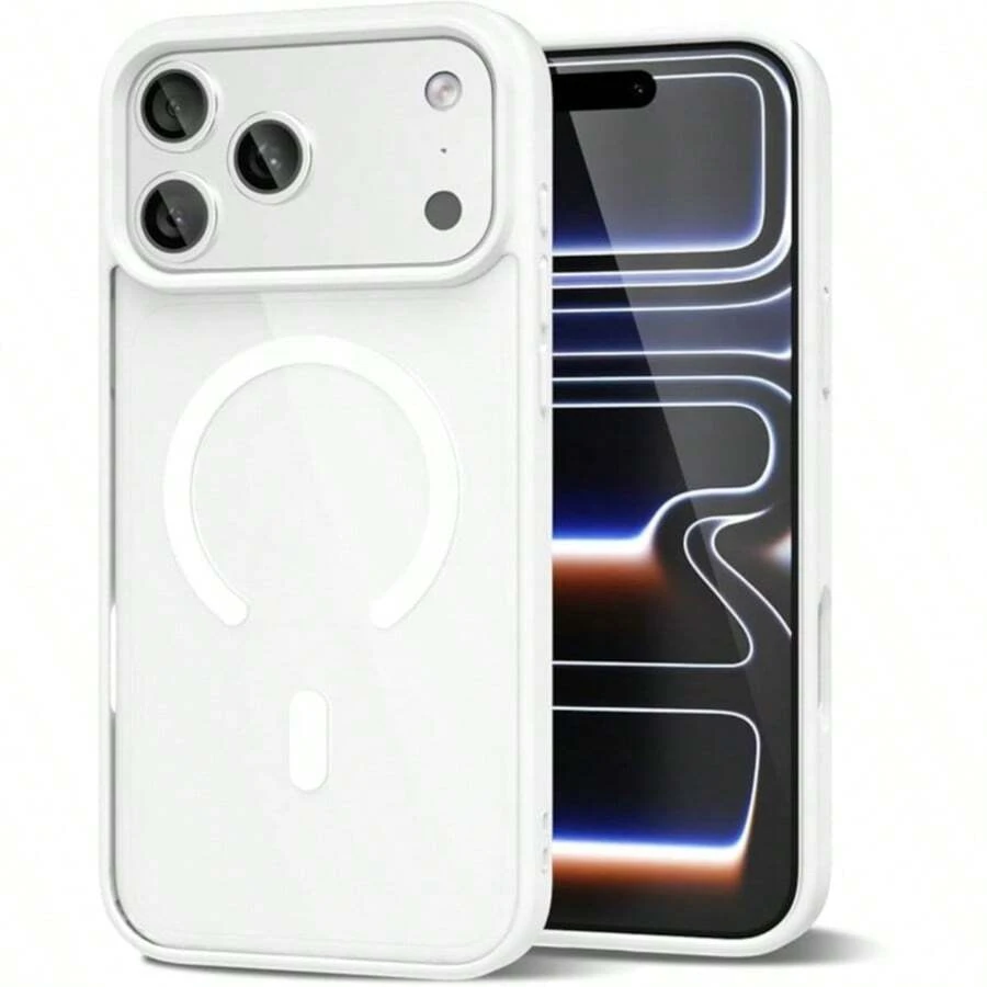 Luxury Candy MagSafe 无线充电手机壳，磁吸式保护套，适用于 17 Pro Max、16、15、14、13、12、11 Mini、15 Plus、16 Pro、17 - 白色 - 查看 1