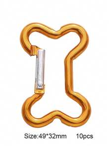 10pcs Aluminum Carabiner Keychain Clips - Assorted Shapes (Star, Heart, Bone, D-Shape) For Keys, Bags & DIY Crafts, Lightweight Metal Snap Hooks For Phone Straps & Outdoor Gear - Aluminum Carabiners - View 12