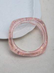 1pc Retro Minimalist Fashionable Geometric Resin Wide Bangle, Suitable For Daily Wear - Multicolor - View 23