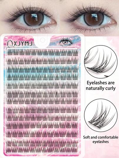 13 filas de agrupaciones de pestañas naturales muy naturales para extensiones de pestañas postizas DIY. Pestañas postizas de soporte fuerte, ligeras, naturales, en forma de racimo individual, con rizo C, cómodas, suaves y ligeras.