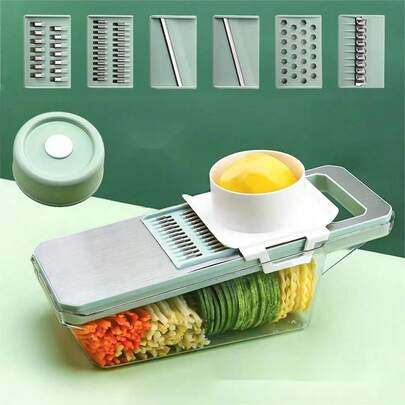 1pc Multi-Function Onion Chopper, Food Processor Tool, Onion Chopper With Drain Basket, Carrot & Garlic Chopper With Container, Kitchen Tool, Kitchen Accessory, Suitable For Quickly Chopping Onions At Home/Restaurant