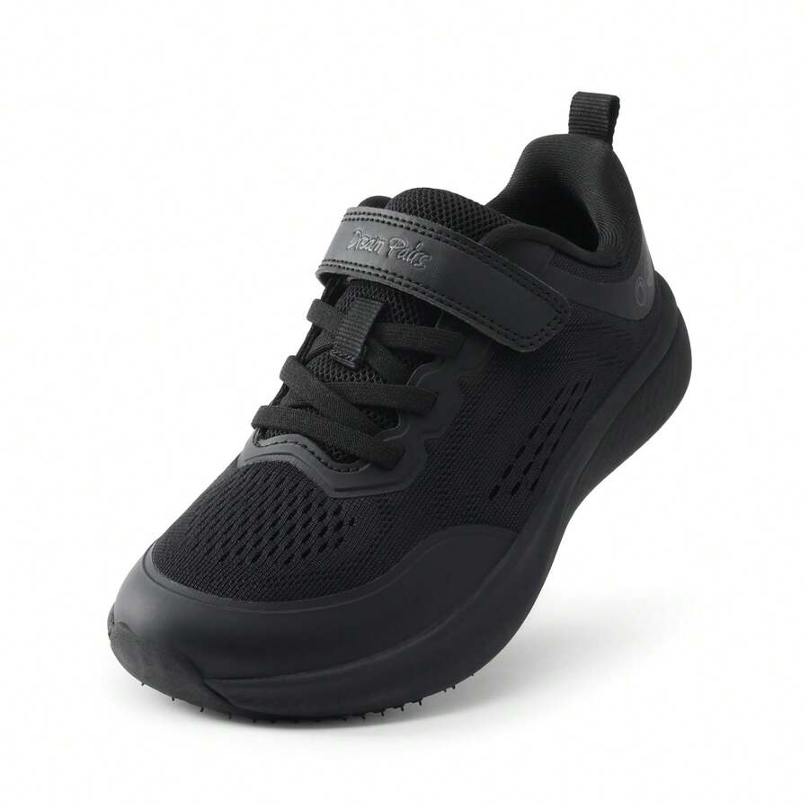 Kids Wide Toe Box Athletic Running Sneakers Breathable Lightweight Casual Tennis Shoes Minimalist For Boys Girls School Sports - màu đen - Xem 1