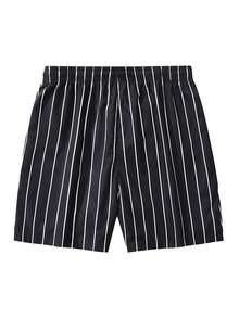 男士轻便休闲短裤，时尚度假沙滩装，夏季 - 黑色 - 查看 4