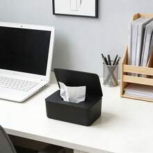 1/2 Wet Wipes Dispenser | Black Plastic Tissue Box With Cover | Wet & Dry Use | Modern Stylish Design | Ideal For Bathroom And Office | Durable Storage Solution, Wet Wipes Dispenser Box - Multicolor - View 10