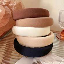 Women's Wide Elastic Headband, Soft Fabric Decorative Headband, Neutral Colors, Non-Slip Design, Suitable For Daily Wear, Work Or Casual Outfits Travel Accessories - Multicolor - View 4
