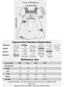 Vintage Floral Print Loose Dress For Girls, Delicate Puff Sleeve Embroidered Flowers (Embroidered Flower Position And Collar Flower Color Are Random), Suitable For Parent-Child Activities, Garden Party - Apricot - View 11