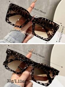 2 chiếc kính thời trang nữ họa tiết da báo phong cách Boho gọng nhựa ngoại cỡ, phù hợp để đeo hàng ngày. Kính râm kiểu Bohemia với gọng vuông ngoại cỡ, lý tưởng cho kỳ nghỉ, bãi biển, du lịch. - Nhiều màu - Xem 8