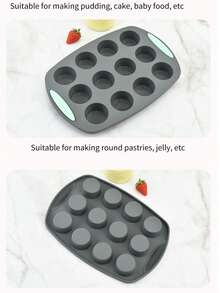 Silicone Cake Mold Set, Heat-Resistant Baking Tray Mold, Donut, Toast, Sponge Cake Mold, Deep Gray Baking Pan Set - Grey - View 5