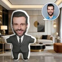 Personalized Face Pillow, Pink Dress, "I Love You" Custom Throw Pillow, Unique And Fun. Suitable For Father's Day, Mother's Day, Halloween, Christmas, Christmas Eve, Valentine's Day, Birthday, Anniversary, Thanksgiving And Other Occasions. - Multicolor - View 7